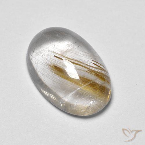 3.92ct Naturale Giallo terroso Quarzo rutilo, Ovale, Trasparente