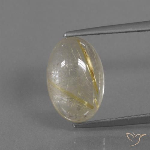 3.92ct Naturale Giallo Toscana Quarzo rutilo, Ovale, Trasparente