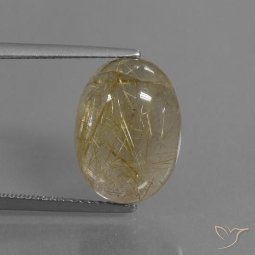 7.75ct Naturale Giallo terroso Quarzo rutilo, Ovale, Trasparente