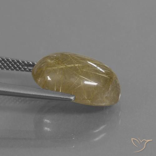 Quarzo rutilo Giallo terroso naturale da 7.75 ct, Ovale, Trasparente
