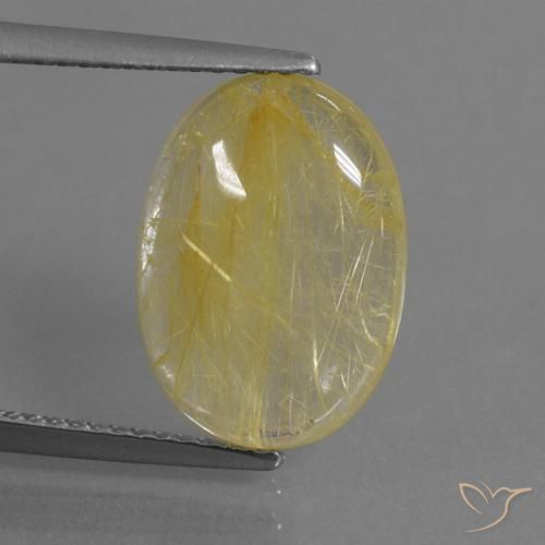 5.21ct Naturale Oro brillante Quarzo rutilo, Ovale, Trasparente