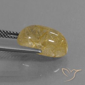 Quarzo rutilo Giallo terroso naturale da 5.72 ct, Ovale, Trasparente