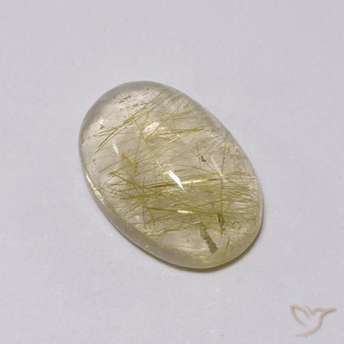 Quarzo rutilo Giallo chiaro naturale da 4.97 ct, Ovale, Trasparente