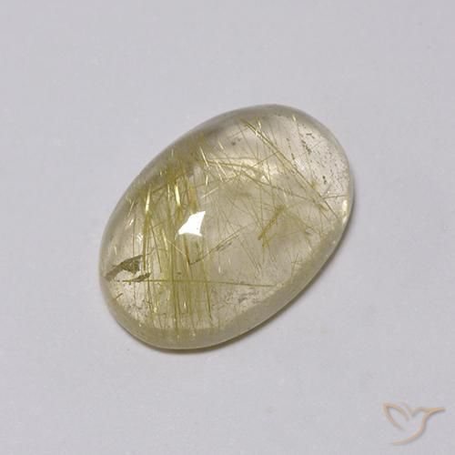 Quarzo rutilo Giallo chiaro naturale da 4.97 ct, Ovale, Trasparente
