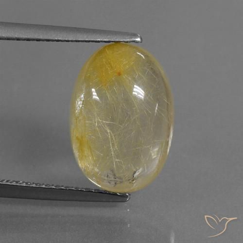 4.79ct Naturale Giallo Toscana Quarzo rutilo, Ovale, Trasparente