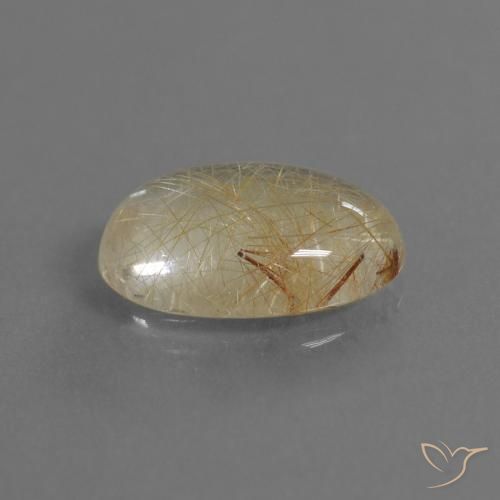 Quarzo rutilo Marrone Dorato Molto Chiaro naturale da 4.09 ct, Ovale, Trasparente