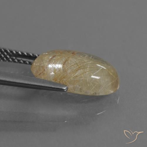 Quarzo rutilo Marrone Dorato Molto Chiaro naturale da 4.09 ct, Ovale, Trasparente