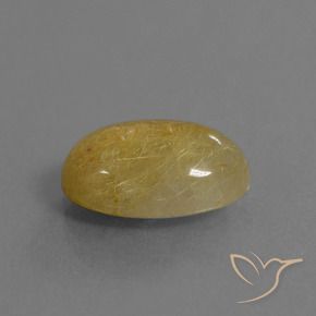 Quarzo rutilo Giallo dorato naturale da 4.56 ct, Ovale, Traslucido