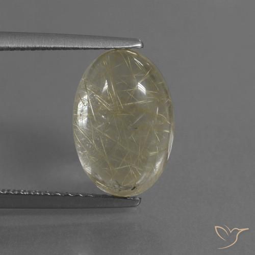 4.08ct Naturale Giallo terroso Quarzo rutilo, Ovale, Trasparente