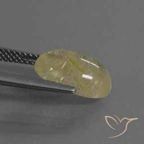 Quarzo rutilo Giallo chiaro naturale da 3.59 ct, Ovale, Trasparente