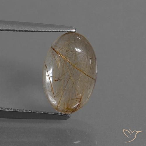 Quarzo rutilo Marrone fulvo molto chiaro naturale da 3.06 ct, Ovale, Trasparente