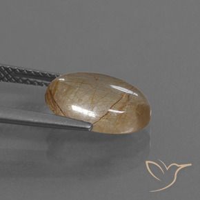 Quarzo rutilo Marrone fulvo molto chiaro naturale da 3.06 ct, Ovale, Trasparente