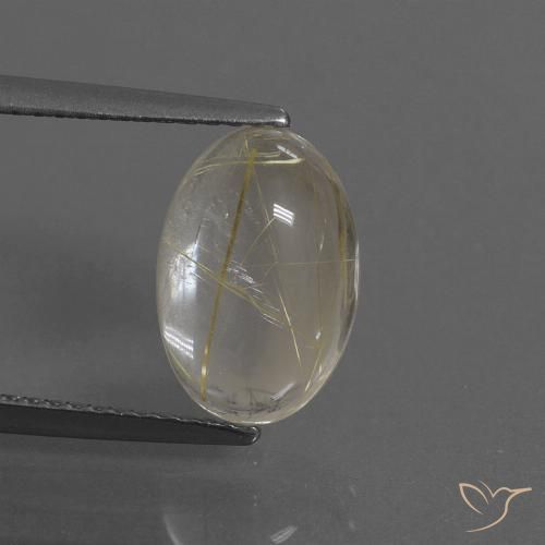 3.27ct Naturale Marrone Dorato Molto Chiaro Quarzo rutilo, Ovale, Trasparente