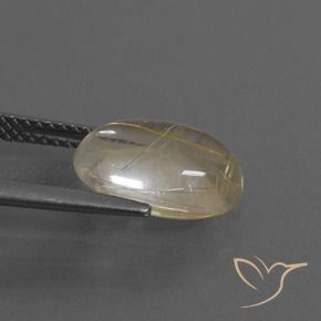 Quarzo rutilo Marrone Dorato Molto Chiaro naturale da 3.27 ct, Ovale, Trasparente