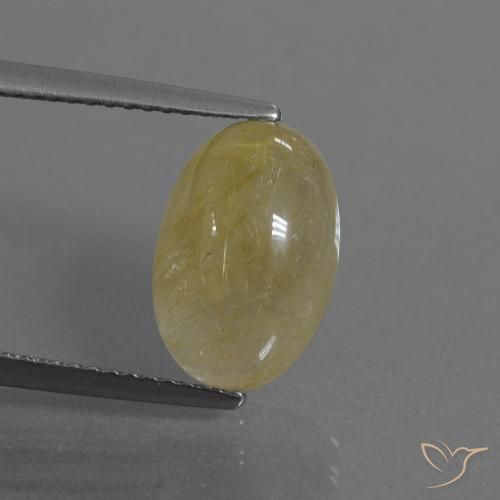 4.30ct Naturale Giallo medio Quarzo rutilo, Ovale, Trasparente
