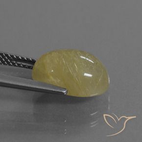 Quarzo rutilo Giallo medio naturale da 4.30 ct, Ovale, Trasparente