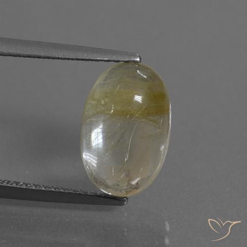 4.09ct Naturale Giallo chiaro Quarzo rutilo, Ovale, Trasparente