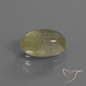 Quarzo rutilo Giallo chiaro naturale da 4.09 ct, Ovale, Trasparente
