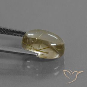 Quarzo rutilo Marrone Dorato Molto Chiaro naturale da 4.38 ct, Ovale, Trasparente