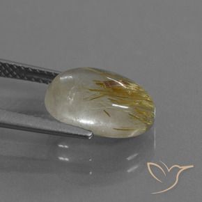 Quarzo rutilo Marrone Dorato Molto Chiaro naturale da 3.87 ct, Ovale, Trasparente