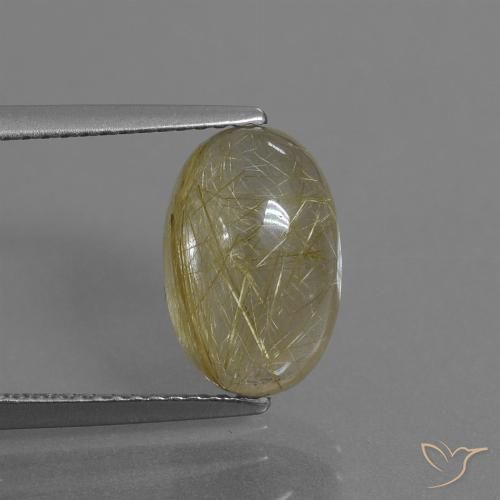 3.89ct Naturale Giallo Toscana Quarzo rutilo, Ovale, Trasparente