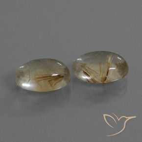 Gemme di Quarzo rutilo Marrone Dorato Molto Chiaro naturale da 9.84 ct, Ovale, Trasparente