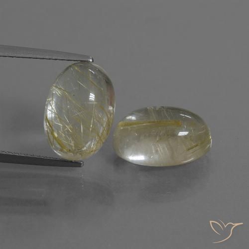 11.22ctw Naturale Giallo chiaro Quarzo rutilo, Ovale, Trasparente