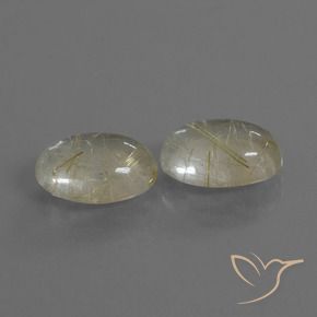 Gemme di Quarzo rutilo Giallo chiaro naturale da 9.16 ct, Ovale, Trasparente
