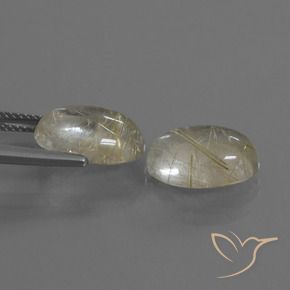 Gemme di Quarzo rutilo Giallo chiaro naturale da 9.16 ct, Ovale, Trasparente
