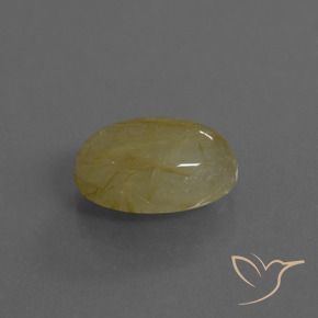 Quarzo rutilo Giallo medio naturale da 5.27 ct, Ovale, Traslucido