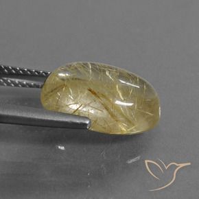 Quarzo rutilo Marrone Dorato Molto Chiaro naturale da 5.19 ct, Ovale, Trasparente