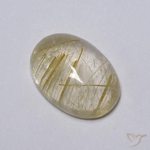 5.25ct Naturale Marrone Dorato Molto Chiaro Quarzo rutilo, Ovale, Trasparente