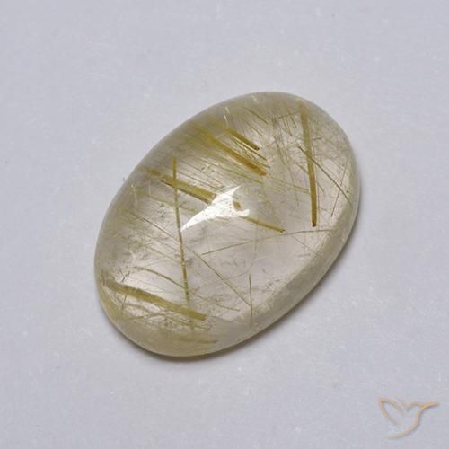 Quarzo rutilo Marrone Dorato Molto Chiaro naturale da 5.25 ct, Ovale, Trasparente