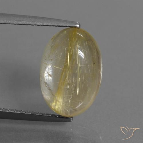 4.99ct Naturale Marrone Dorato Molto Chiaro Quarzo rutilo, Ovale, Trasparente