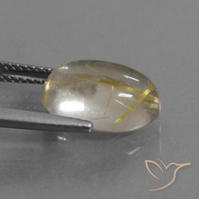Quarzo rutilo Giallo chiaro naturale da 5.34 ct, Ovale, Trasparente