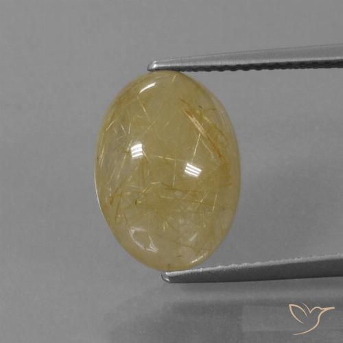 5.66ct Naturale Giallo di Digione Quarzo rutilo, Ovale, Trasparente
