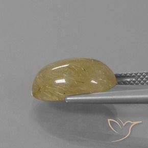 Quarzo rutilo Giallo di Digione naturale da 5.66 ct, Ovale, Trasparente