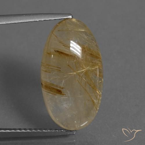 Quarzo rutilo Marrone Dorato Molto Chiaro naturale da 8.23 ct, Ovale, Traslucido