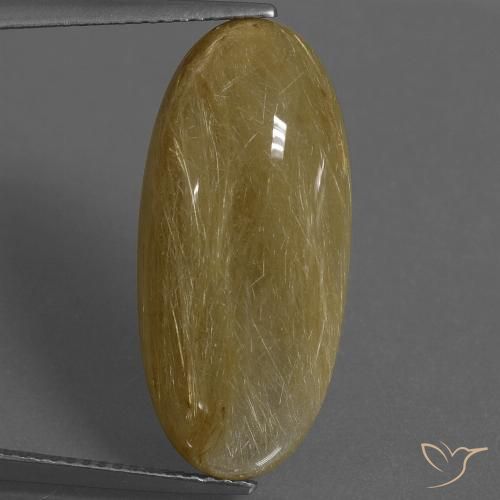12.34ct Naturale Giallo medio Quarzo rutilo, Ovale, Traslucido