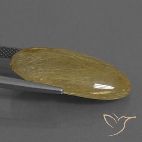 Quarzo rutilo Giallo medio naturale da 12.34 ct, Ovale, Traslucido