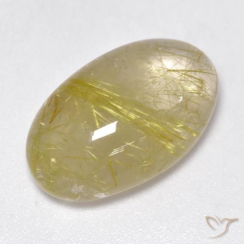 Quarzo rutilo Giallo terroso chiaro naturale da 15.27 ct, Ovale, Traslucido