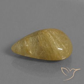 Quarzo rutilo Giallo medio naturale da 14.48 ct, Forma a pera, Traslucido