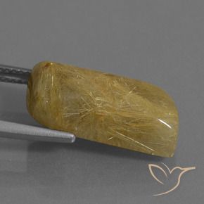 Quarzo rutilo Giallo di Digione naturale da 9.81 ct, Taglio a fantasia, Opaco