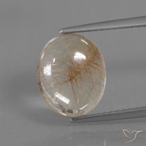 3.95ct Naturale Trasparente e Oro-Bronzo Quarzo rutilo, Ovale, Trasparente