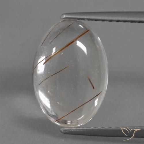 3.45ct Naturale Trasparente con rame Quarzo rutilo, Ovale, Trasparente