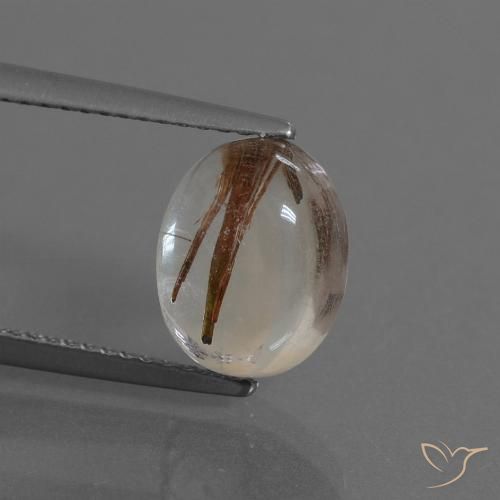 3.48ct Naturale Trasparente con rame Quarzo rutilo, Ovale, Trasparente