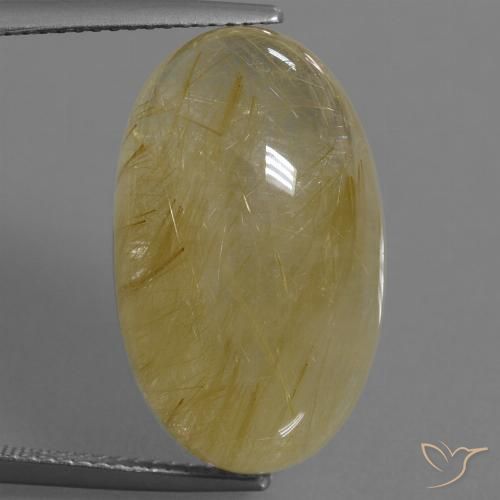 20.70ct Naturale Giallo medio Quarzo rutilo, Ovale, Traslucido