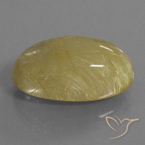 Quarzo rutilo Giallo medio naturale da 20.70 ct, Ovale, Traslucido
