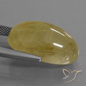 Quarzo rutilo Giallo medio naturale da 20.70 ct, Ovale, Traslucido