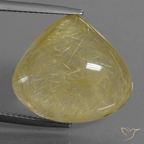 17.91ct Naturale Giallo caldo Quarzo rutilo, Forma a pera, Trasparente